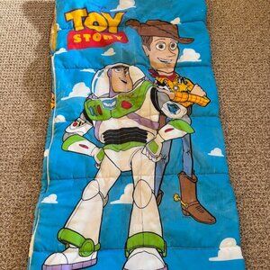 Vintage 90's Disney Toy Story Kids Sleeping Bag Woody and Buzz